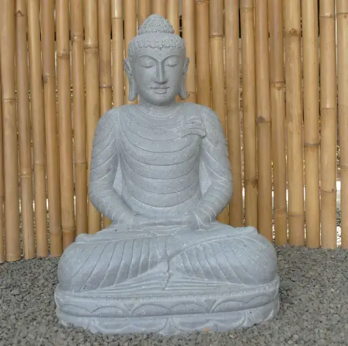 Product image of the product “Seated Buddha made of Riverstone in Dhyana position - gesture of meditation, H. 80cm. ”